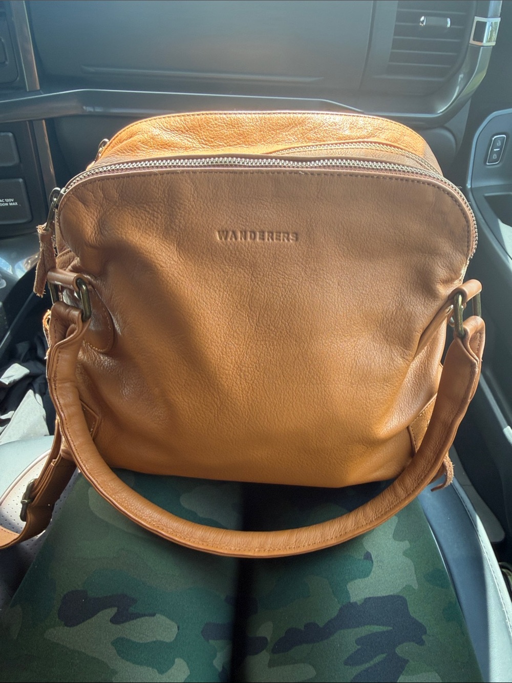 WANDERERS Tan Leather Crossbody Bag